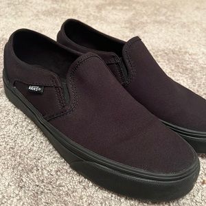 New, All Black Vans Classic Canvas Slip-On
